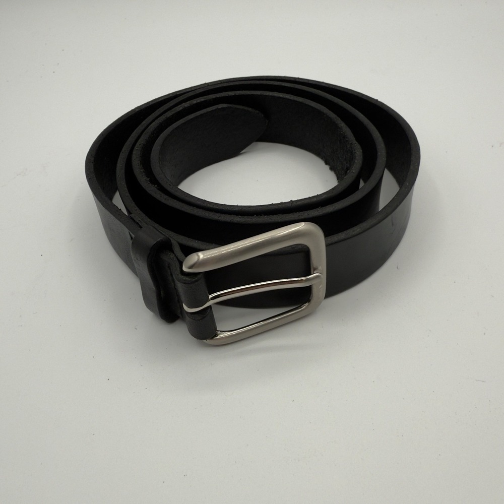 Brooks Brothers 346 Belt Solid Brass Buckle Black Leather 40" Long 1 1/8" Wide